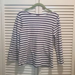 J.CREW Size S White and Blue T-Shirt